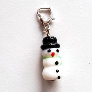 Snow man stitch marker